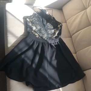 Black romper with lace